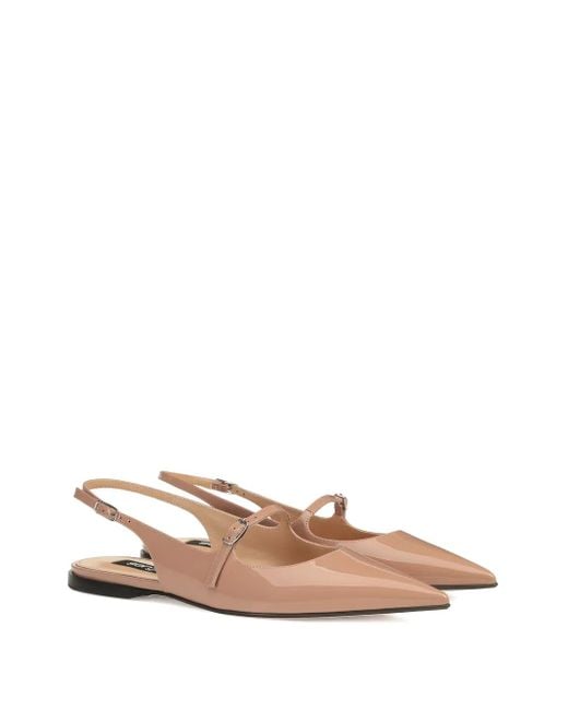 Sergio Rossi Natural Pointed-Toe Slingback Pumps
