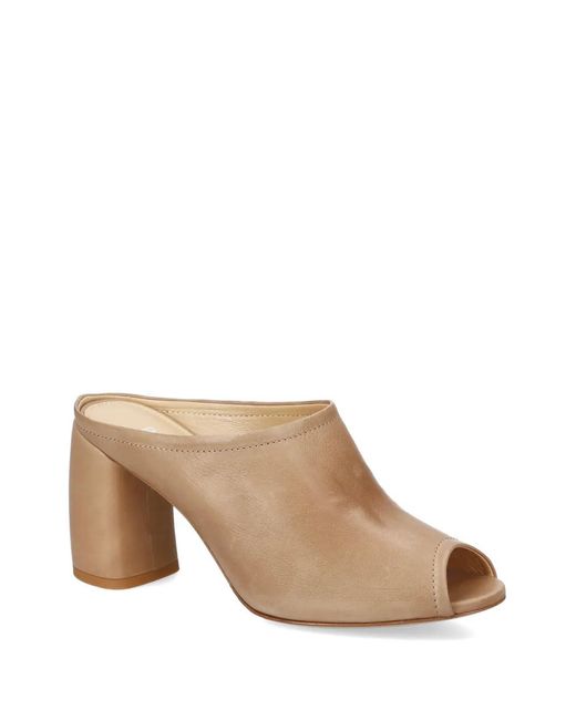 Premiata Natural Peep-Toe Heeled Sandals
