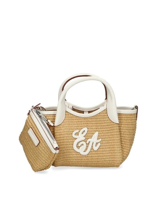 Emporio Armani Metallic Top-Handles Logo-Detail Bag
