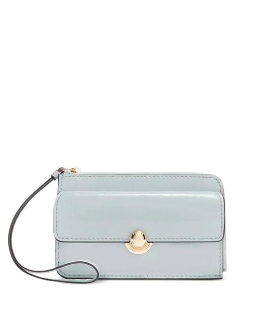 Furla Gray Sfera Zip Leather Card Case