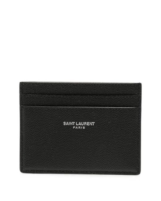 Saint Laurent Black Grain De Poudre Leather Card Holder for men