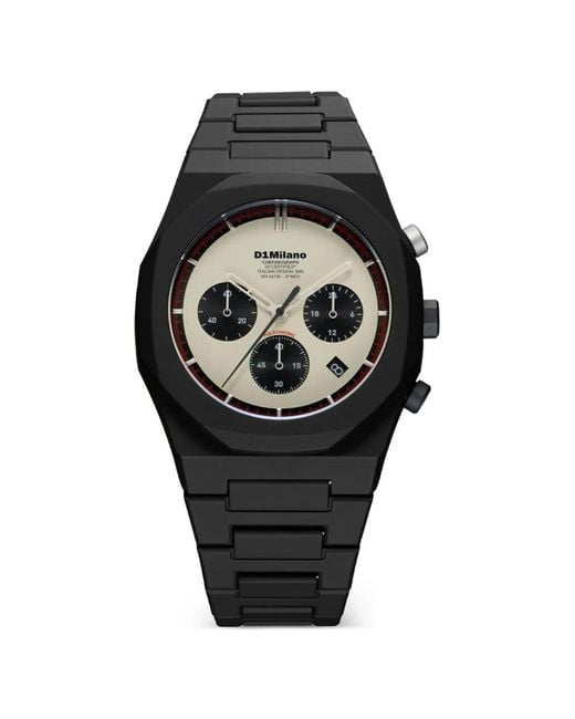 D1 Milano Black Polychrono 40.5Mm Watch for men