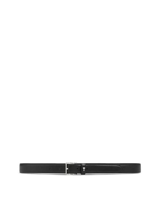 AMI White Paris Paris Leather Belt (25Mm)