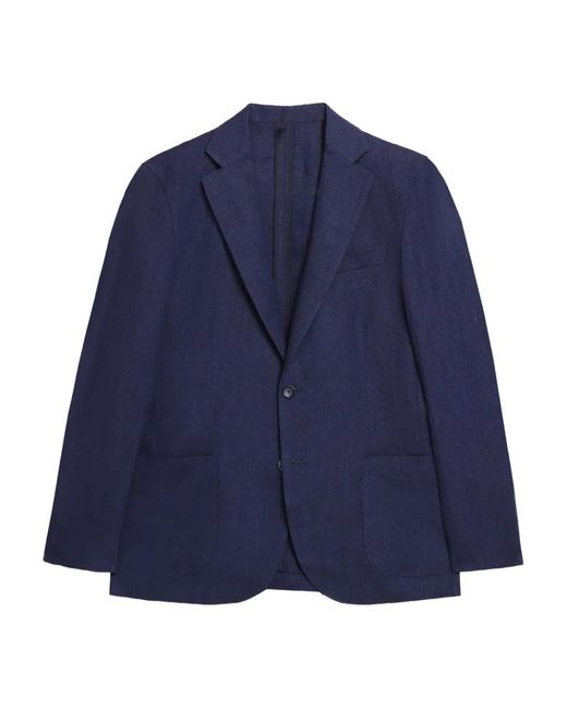 Brooks Brothers Blue Linen Two-Button Blazer for men