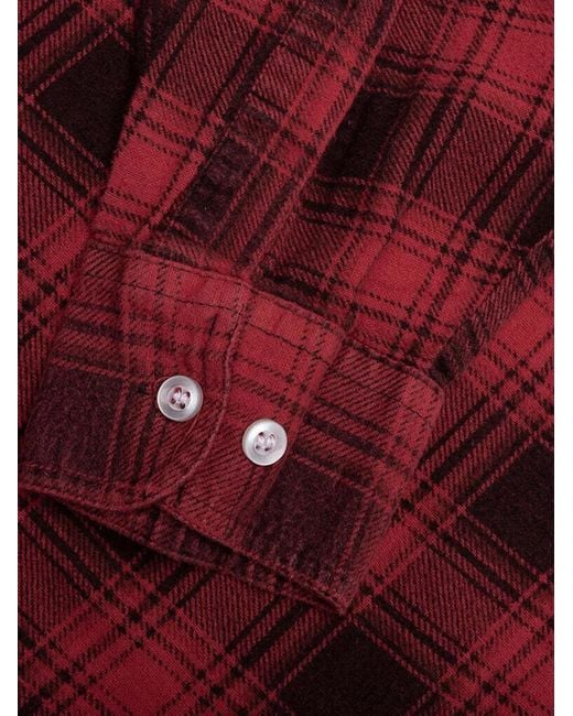 Needles Red Ribbon Over Dye Flannel Shirt for men