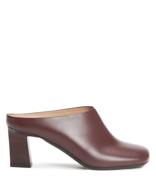 Fabiana Filippi Brown Square-Toe Mules