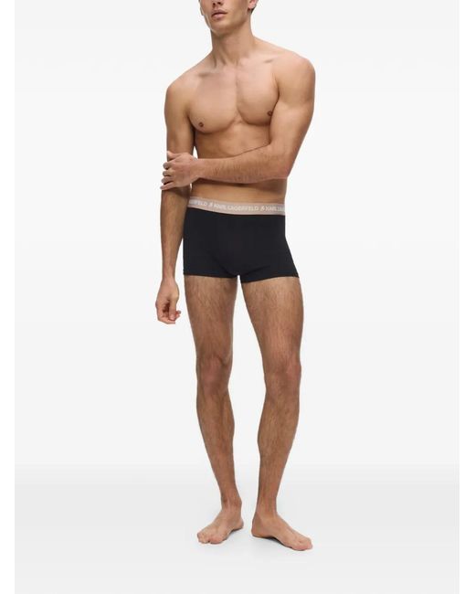 Karl Lagerfeld Black Logo-Waistband Boxers (Set Of Three) for men
