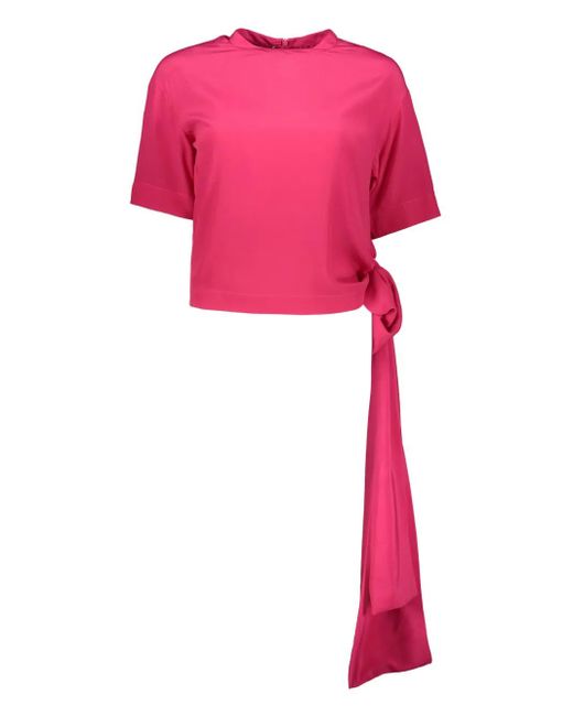 Cedric Charlier Pink Drapiertes Top