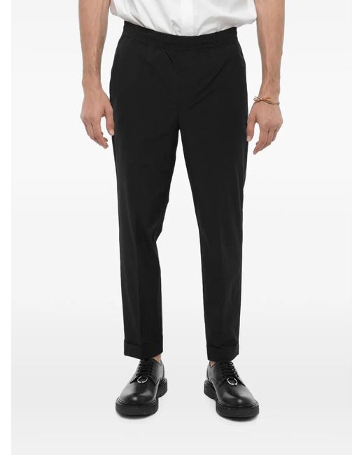 Neil Barrett Black Elasticated-Waist Slim-Fit Trousers for men