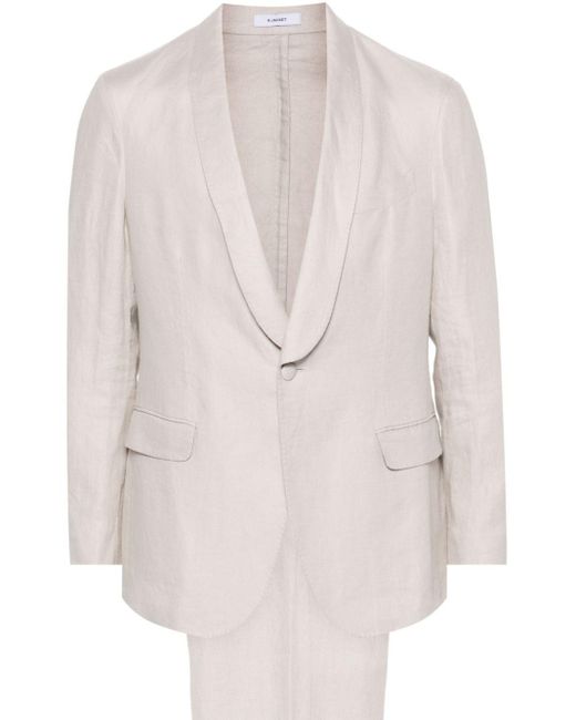 Boglioli Natural Single-breasted Linen Suit for men