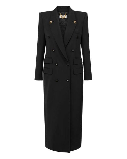 Elisabetta Franchi Black Wool Coat