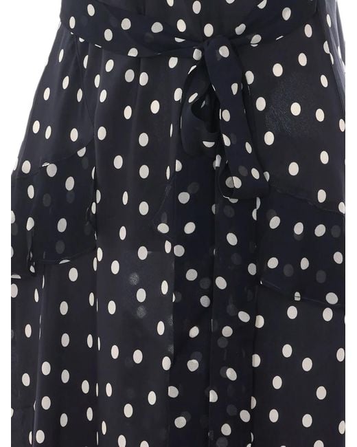 Rixo Black Evie Bohemia Polka Dot Silk Maxi Dress