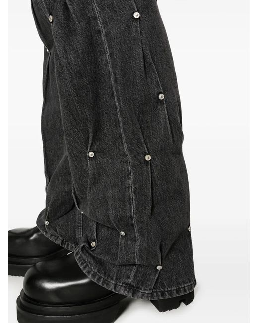 Vaqueros Rectos Multi-Rivet Kusikohc de hombre de color Black