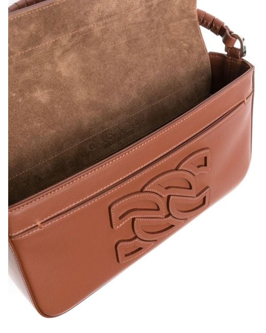 Casadei Brown Minou Leather Tote Bag