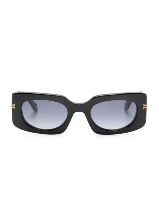 Marc Jacobs Blue Logo-engraved Rectangle-frame Sunglasses