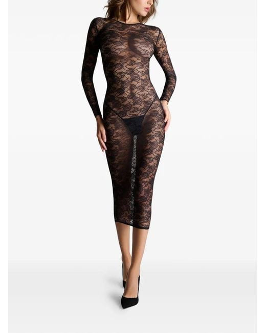 Abito Midi Flashback A Maniche Lunghe di Maison Close in Black