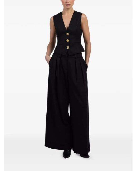 Franchise Black Anita Button V-Neck Waistcoat
