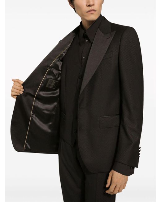 Dolce & Gabbana Tweedelig Pak Met Contrasterende Revers in het Black voor heren