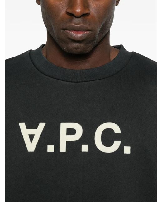 A.P.C. Black Crew-Neck Sweatshirt for men