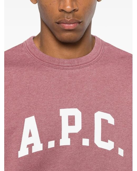 A.P.C. Trui Met Logoprint in het Pink voor heren