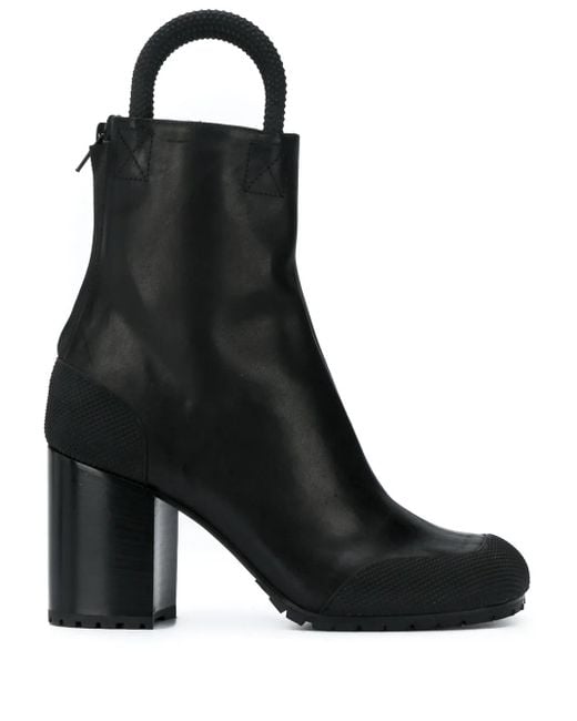 Random Identities Black Top Handle Ankle Boots