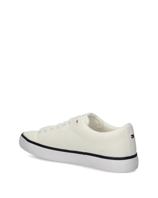 Tommy Hilfiger White Lace-Up Logo Sneakers for men