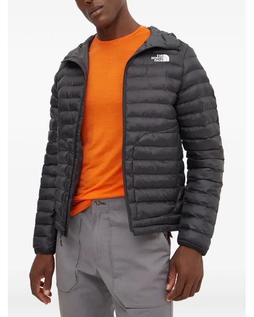 The North Face Gray Huila Hooded Quilted Jacket for men