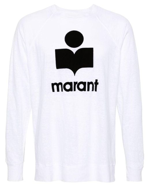 Isabel Marant White Kieffer Linen T-shirt for men