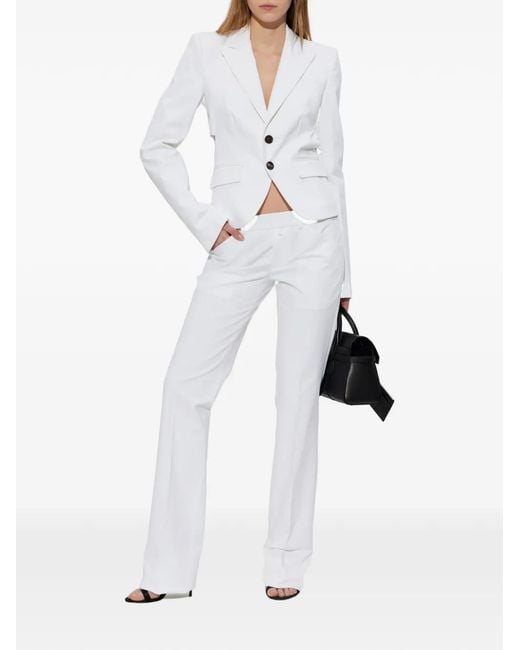 DSquared² White Single-Breasted Blazer