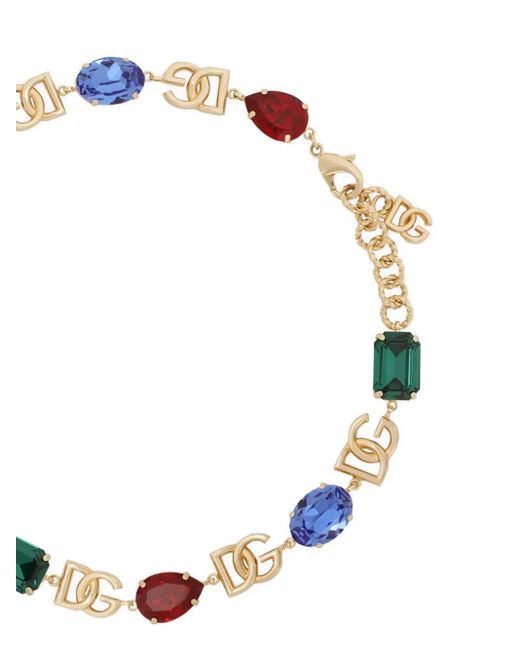 Dolce & Gabbana Halsketting Verfraaid Met Kristallen in het Metallic