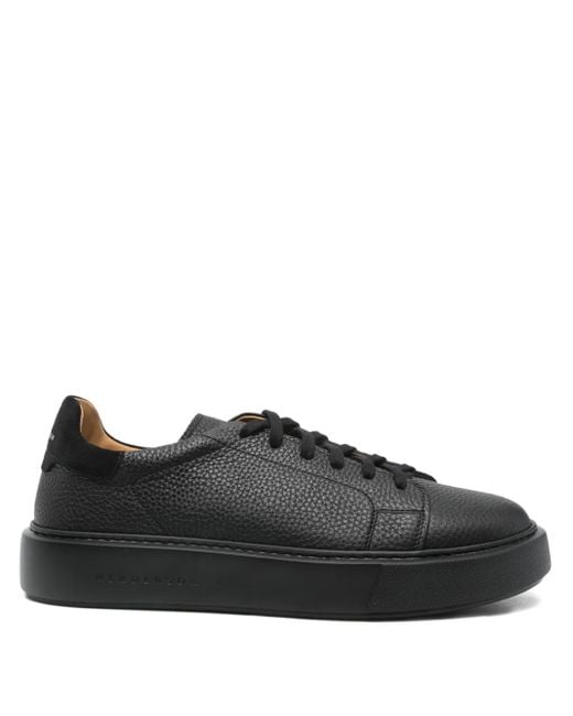 Henderson Black Leone Leather Sneakers for men