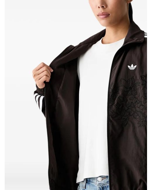 Adidas Black Floral Gfx Firebird Loose Track Jacket