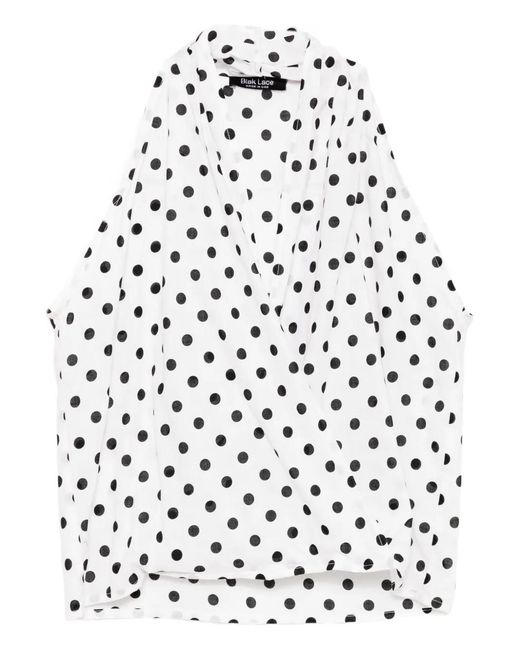 BLAKLACE White Polka-Dot Blouse