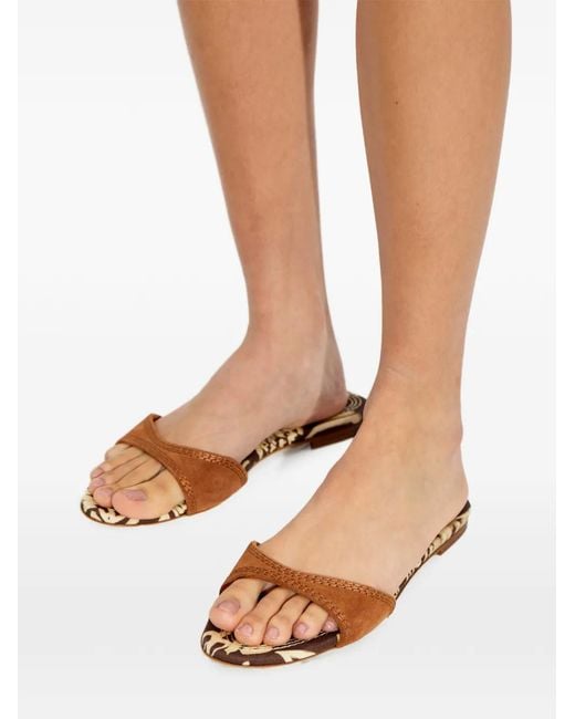 DSquared² Brown Strap-Detail Flat Sandals