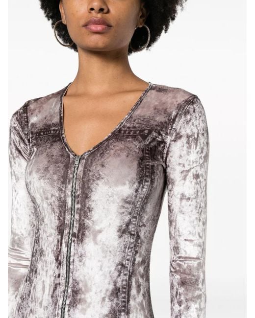 DIESEL Midi-Jurk Met Print in het Gray