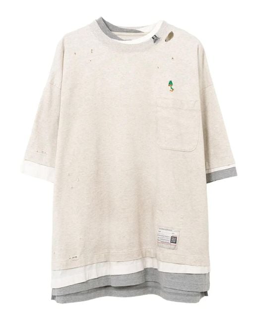 Maison Mihara Yasuhiro メンズ ナチュラル レイヤード ポケット Tシャツ