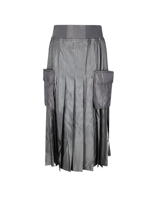 Sacai Gray Pleated Cargo Skirt