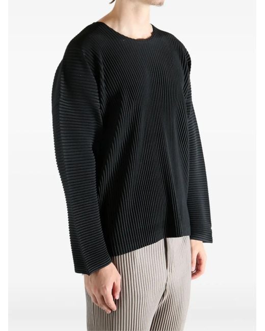 Homme Plissé Issey Miyake Black Pleated Hp58Jk093 T-Shirt for men