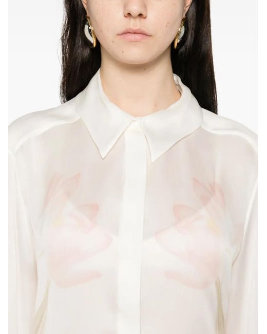 Occleus White Giana Seidenhemd