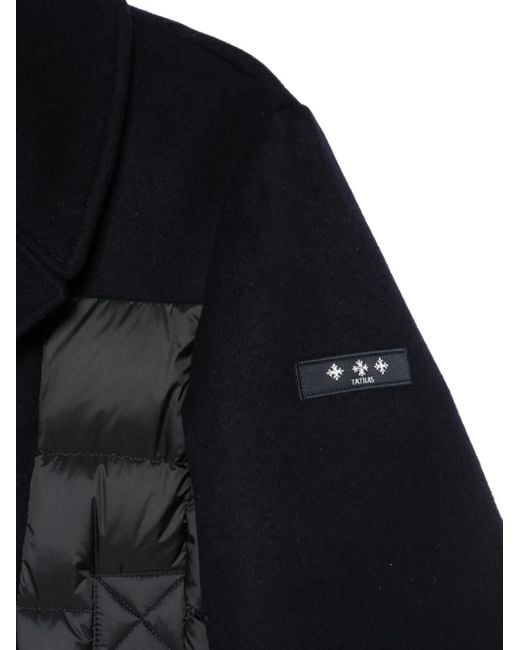 Tatras Black Double-Breasted Quilted-Panel Jacket for men