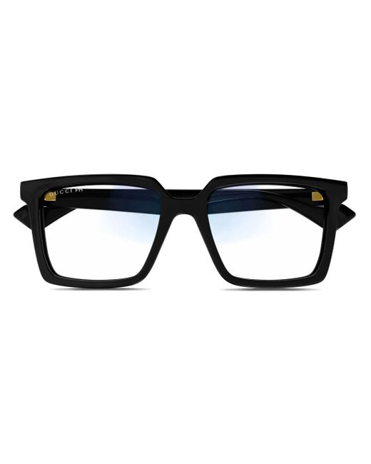 メンズ Gucci スクエア眼鏡フレーム Black
