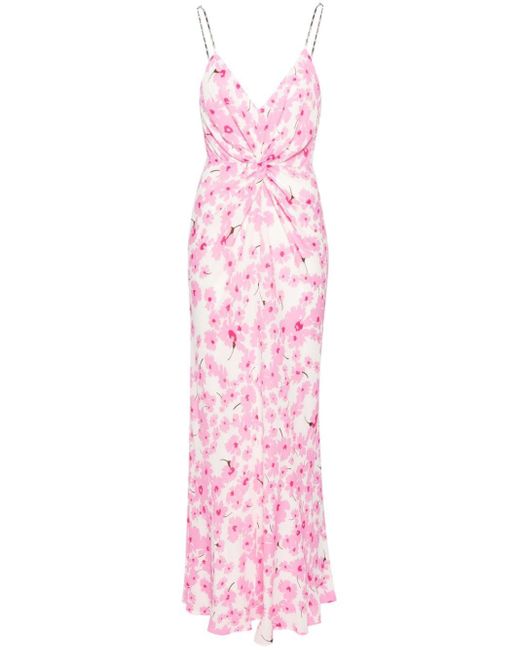 MSGM Pink Langes Kleid mit Knoten