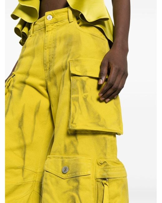 Pantalon cargo Fern The Attico en coloris Yellow