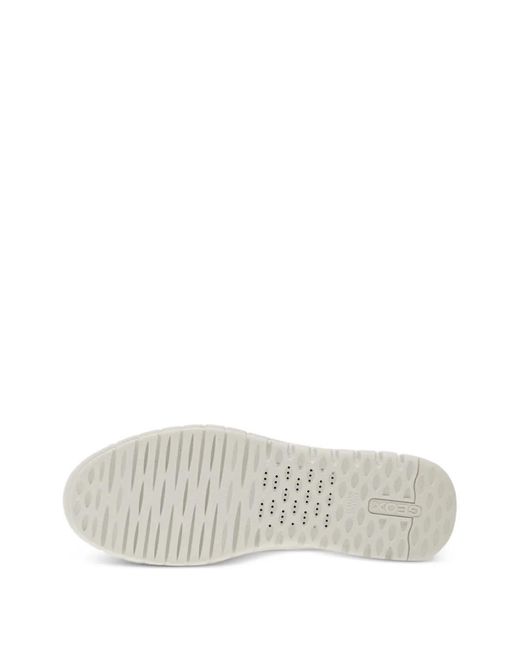 Geox White Flextride Plus Lace-Up Leather Sneakers for men
