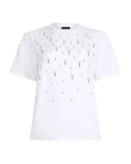 Liu Jo White Stud-Embellished T-Shirt