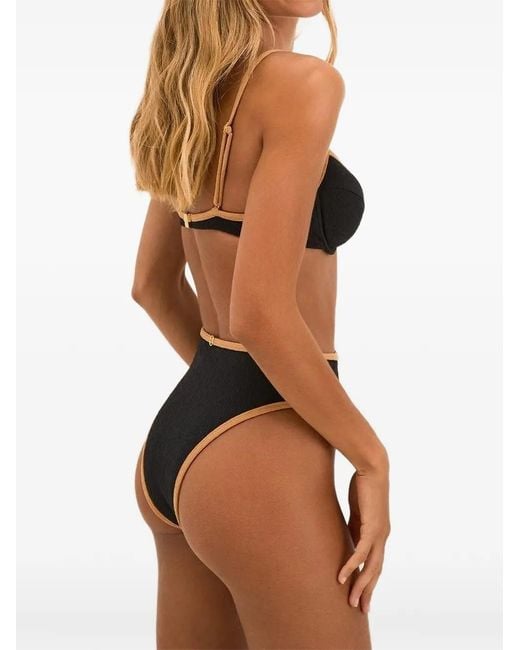 ViX Black Firenze Lily Gigi Hot Pant Contrast-Trim Bikini Bottom