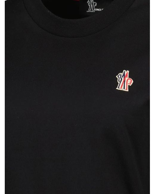 Moncler Black T-Shirt À Logo