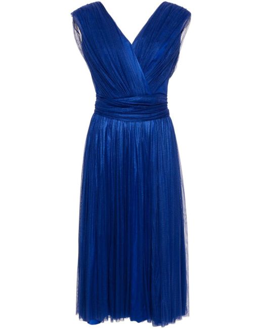 Rhea Costa Blue Draped Midi Dress