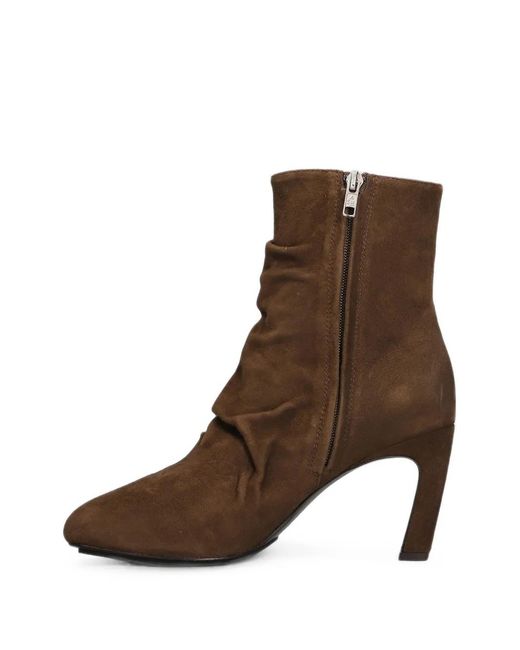 Ash Brown Estelle Leather Ankle Boots