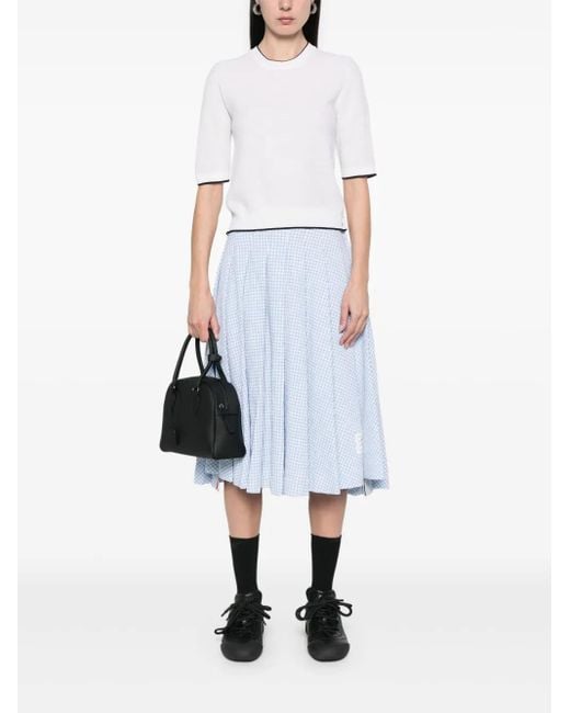 Thom Browne White 4-Bar Stripe Cotton T-Shirt